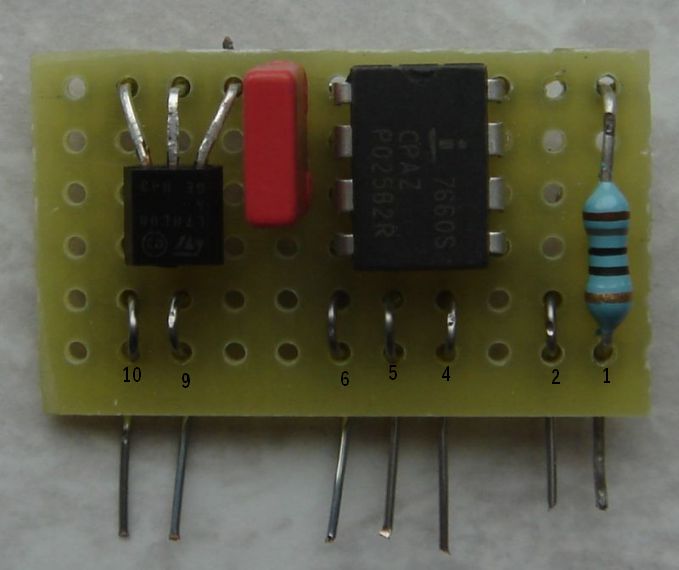 Replacement DC-DC board, front view