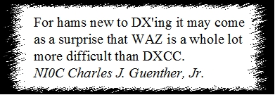 Quote on WAZ versus DXCC